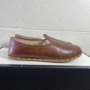 Sabah Loafer Tan Brown Leather Comfort Slip On Handmade Women's 37 EU/6 US